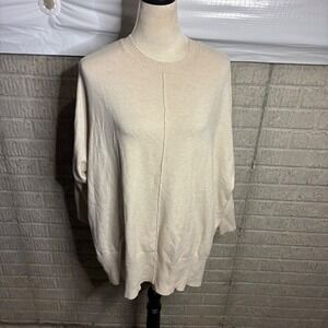 A Pea‎ in the Pod Beige Knit Sweater XS Dolman Sleeve Crew Neck Relaxed Fit
